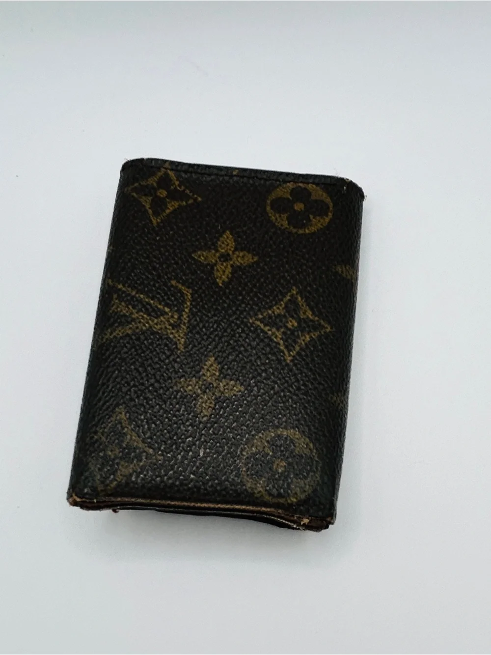 Louis Vuitton Monogram Key Pouch in Dark Brown with Gold Snap good condition